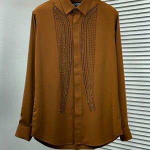 First Copy Emporio Armani Premium Imported Korean Fabric Shirt in Brown