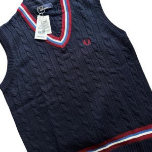 First Copy Fred Perry Sleeveless Sweater in Blue