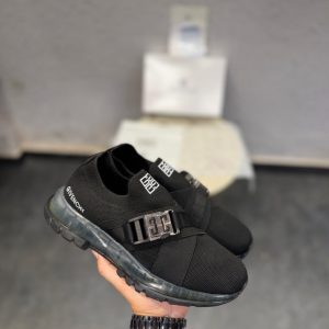 First Copy Givenchy Paris 4G Buckle Knit Slip-On Sneakers in Black