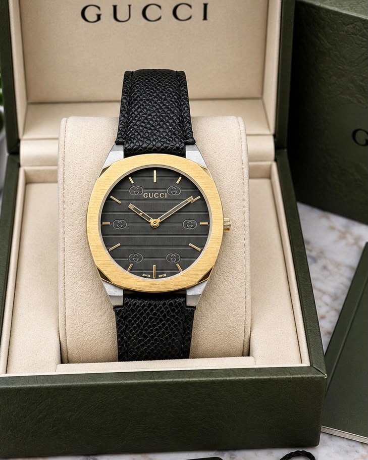 First Copy Gucci G-Timeless Leather Strap Quartz Watch for Men