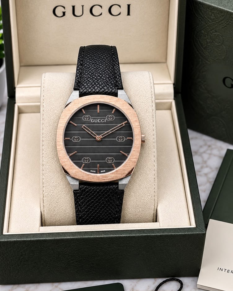First Copy Gucci G-Timeless Leather Strap Quartz Watch for Men