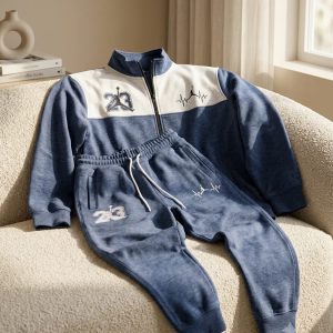 First Copy Jordan Jumpman Pullover Tracksuit Denim Blue and Off-White