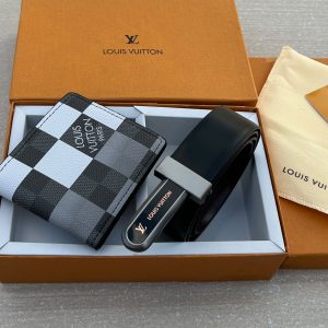 First Copy Louis Vuitton Monogram Reversible Belt and Wallet Gift Set