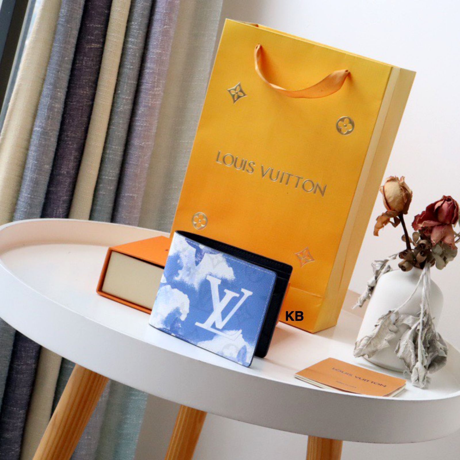 First Copy Louis Vuitton Monogram Watercolor Blue Bi-Fold Wallet