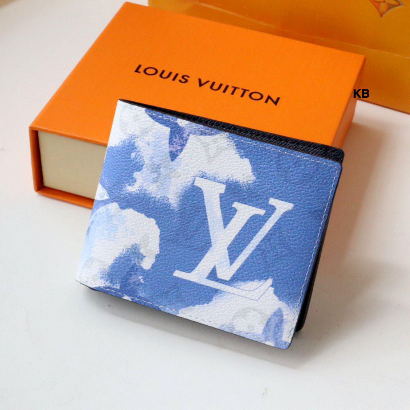 First Copy Louis Vuitton Monogram Watercolor Blue Bi-Fold Wallet
