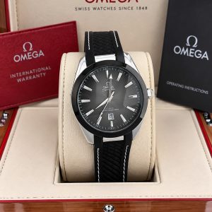 First Copy Omega Seamaster Aqua Terra 150M Quartz Watch Steel Black Dial