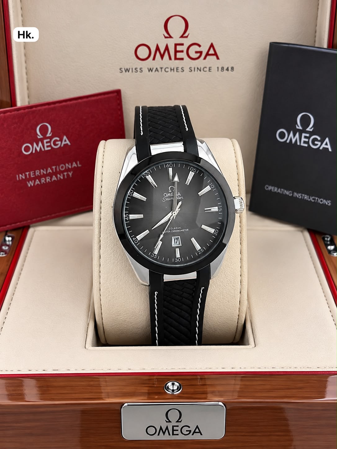 First Copy Omega Seamaster Aqua Terra 150M Quartz Watch Steel Black Dial