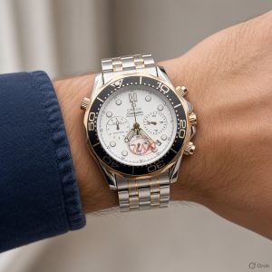 First Copy Omega Seamaster Diver 300M Chronograph Watch in Two Tone