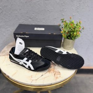First Copy Onitsuka Tiger Mexico 66 Leather Sneakers Black White Pair