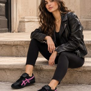 First Copy Onitsuka Tiger Mexico Golf Shoes for Women in Black
