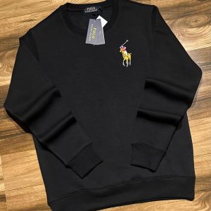First Copy Ralph Lauren Big Pony Heavy Fleece Sweatshirt Black