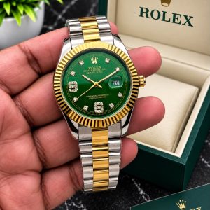 First Copy Rolex Oyster Perpetual Day-Date Quartz Watch in Two Tone