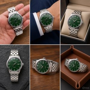 First Copy Seiko Presage Cocktail Time Green Dial Watch Collage