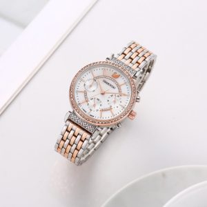 First Copy Swarovski Passage Chronograph Two-Tone Watch White MOP Dial