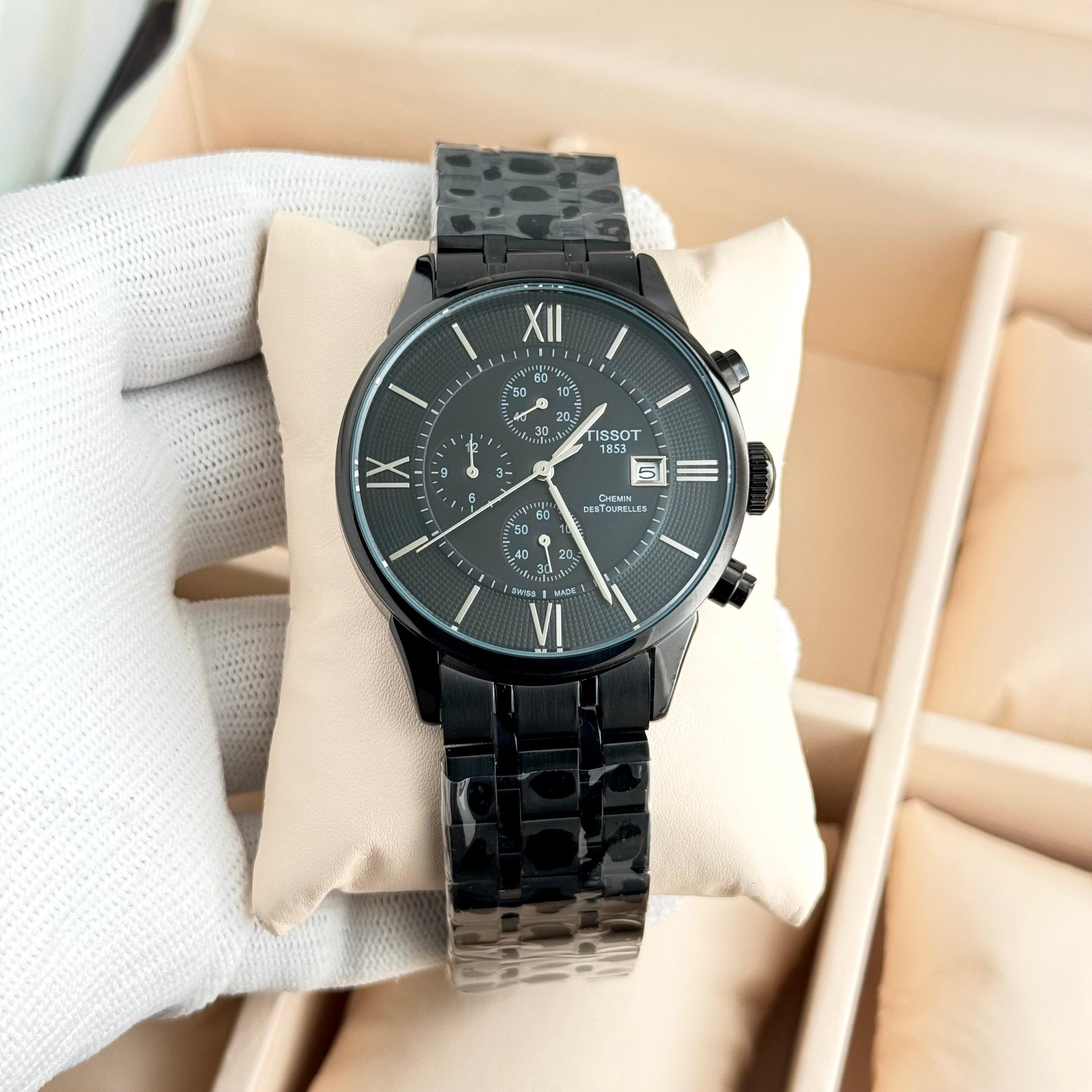 First Copy Tissot Chemin Des Tourelles Chronograph Watch in Stainless Steel