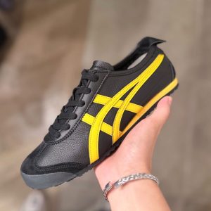 First Copy Onitsuka Tiger Mexico 66 Black Yellow Sneakers Pair View