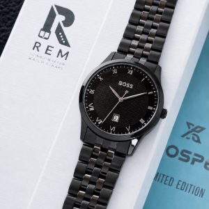 First Copy Hugo Boss Watch All Black Steel Front