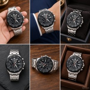 First Copy Casio Edifice EFR-539 Watch Black Dial Front View