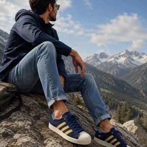 First Copy Adidas Superstar Denim Dark Blue Pair View