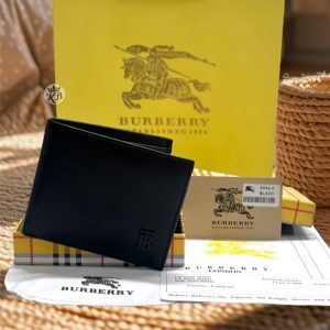 First Copy Burberry TB Wallet Black Front View