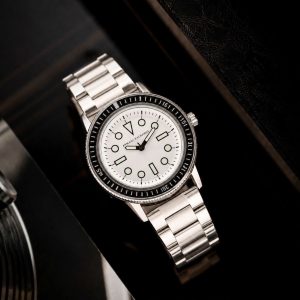 First Copy Armani Exchange Watch Silver White Front View