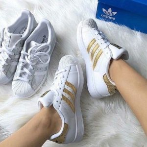 First Copy Adidas Superstar White Gold Pair View
