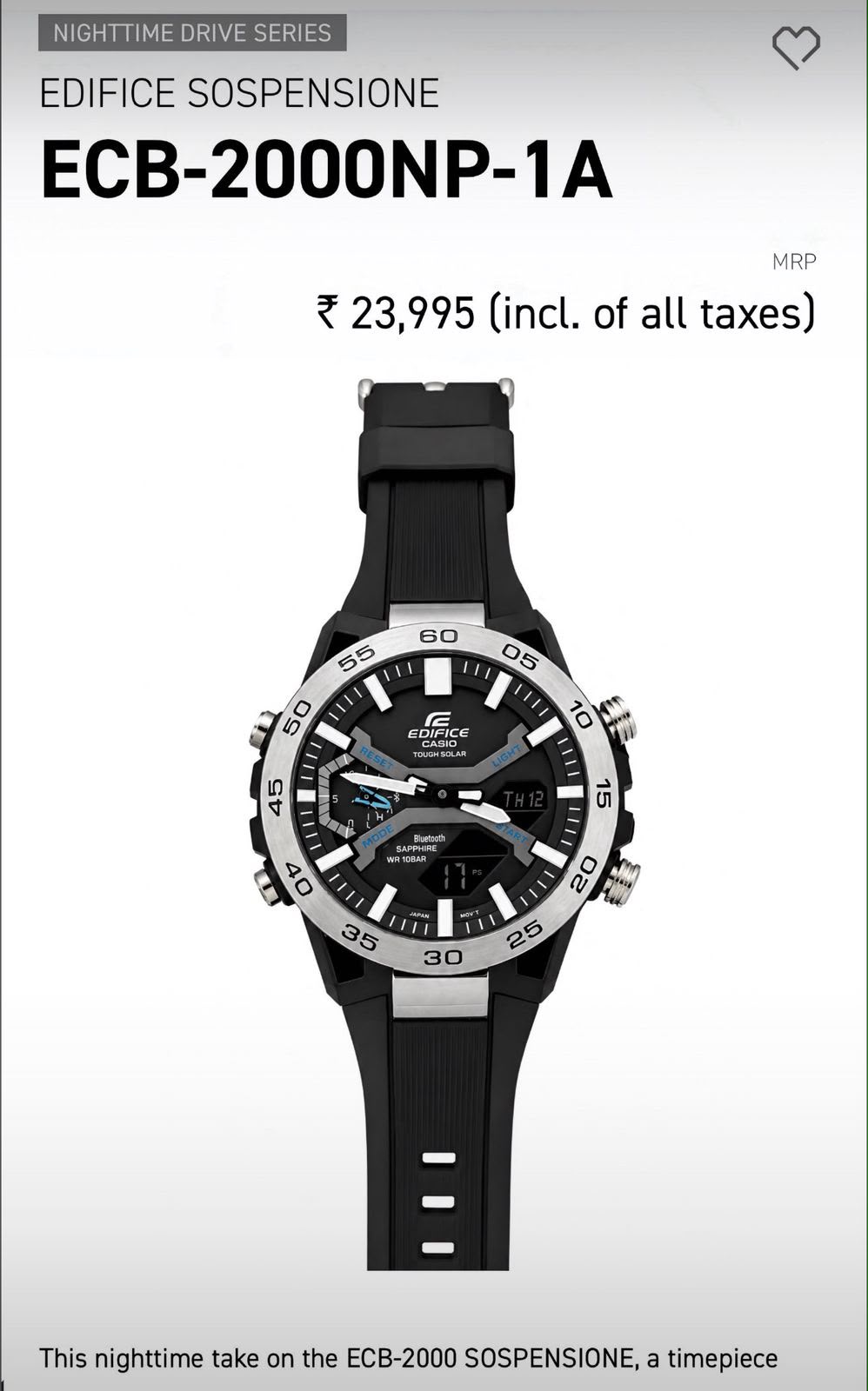 First Copy Casio Edifice ECB-2000 Watch Front View