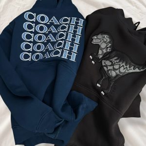 First Copy Coach Hoodie Black Front View