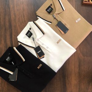 First Copy Hugo Boss Knitted Jacquard Polo T-Shirts Trio Collection
