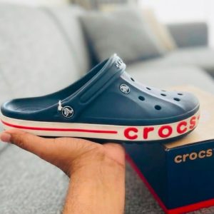 First Copy Crocs Bayaband Clogs Navy Blue In Hand