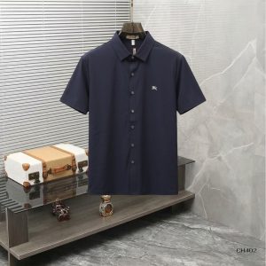 First Copy Burberry Shirt Navy Blue Front