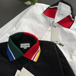 First Copy ⚜️Ⓡ🅢 Lacoste Original Latest Shirt This Lacoste Shirt Combines Style And Comfort, Making It Perfect For Leisurely, Relaxing Days. Made From Cotton , It Features Full Sleeves .
