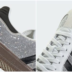 First Copy Adidas Sambas Black Silver White Silver Rhinestones