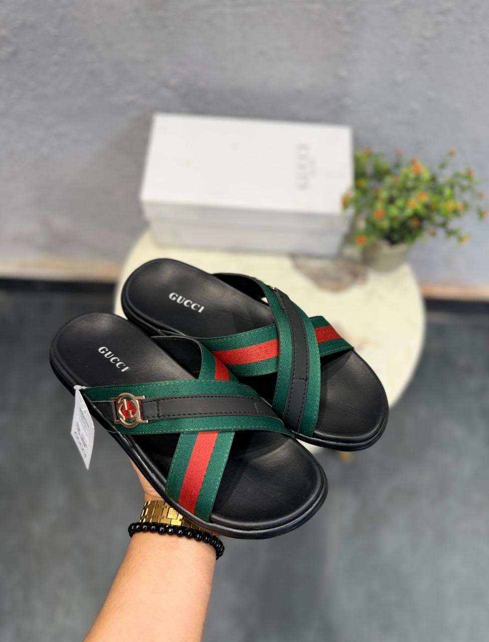 First Copy Gucci Horsebit-Logo Flip Flop For Men