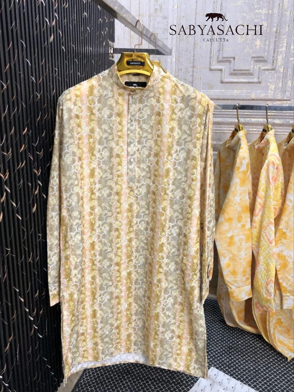 First Copy Yellow For Festival Functions Sabyasachi Mens Kurta With