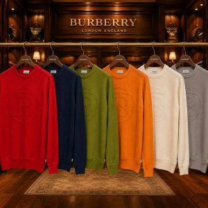 First Copy Burberry Cotton Yard Knitting Round Neck Sweaters Tb