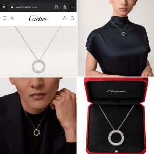First Copy Cartier Love Pendant Paved Necklace The Love Collection