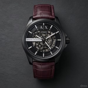 First Copy Hublot Skeleton Watch Silver-Tone Case With Black Bezel