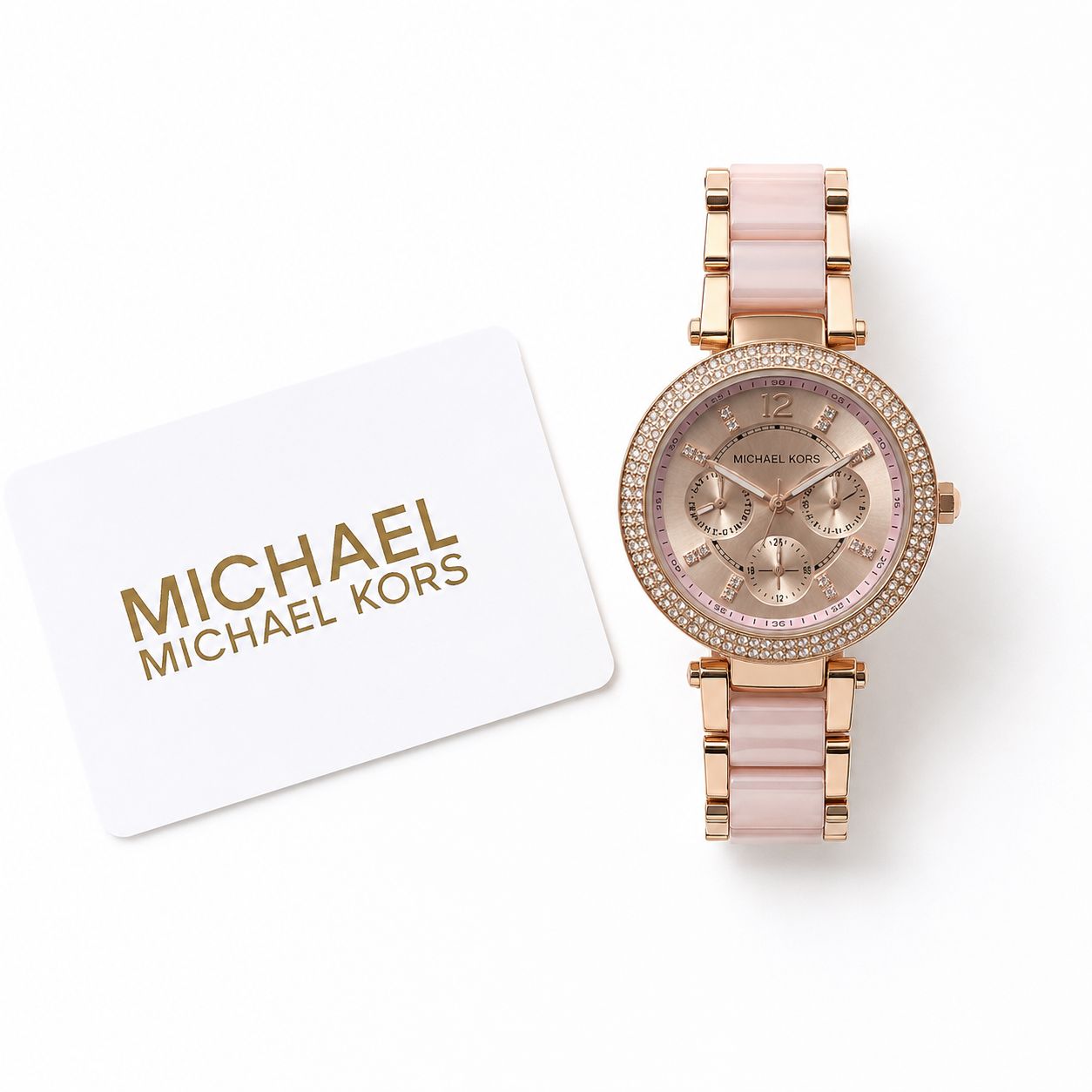 First Copy Michael Kors Parker Watch Blush Pink Card Set