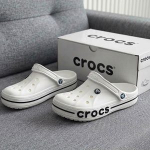 First Copy Crocs Bayaband Clogs Pure White Pair with Box