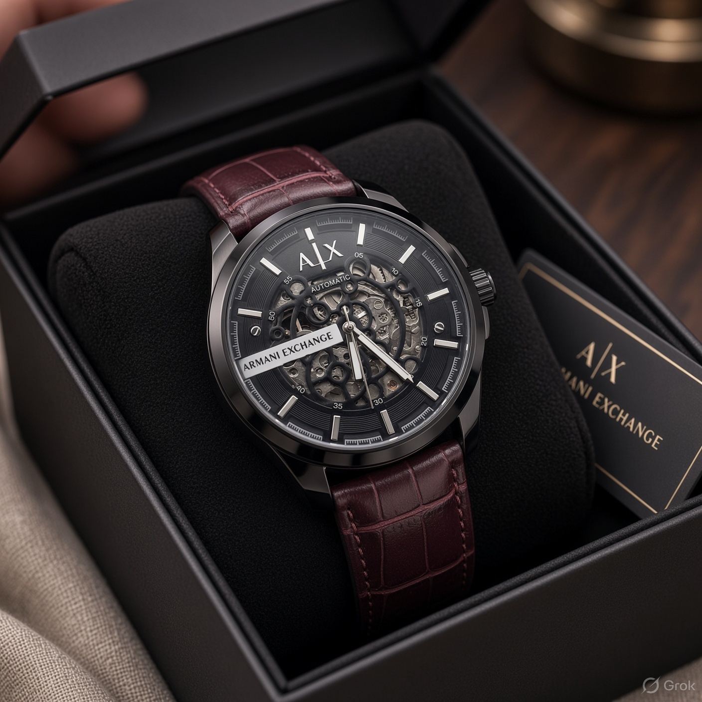 First Copy Emporio Armani Automatic Skeleton Watch Open Skeleton Dial