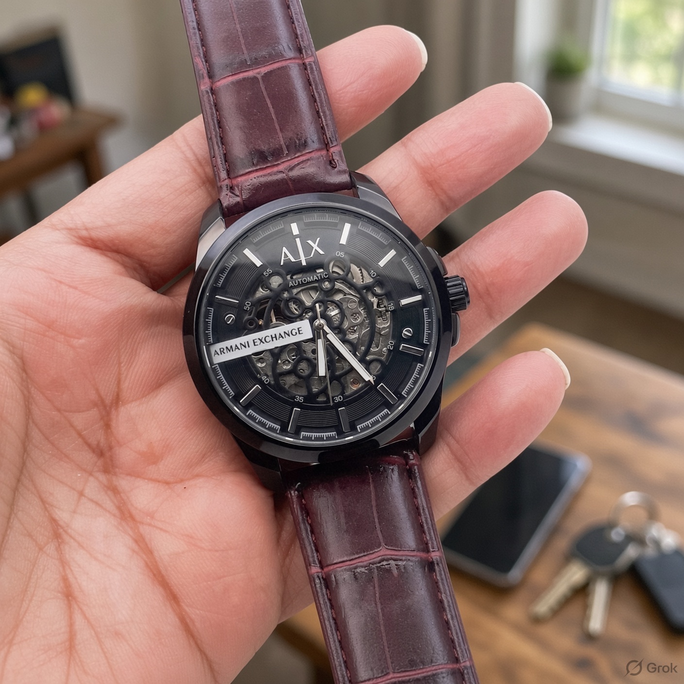 First Copy Emporio Armani Automatic Skeleton Watch Steel Bracelet