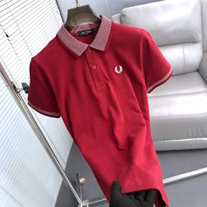 First Copy Fred Perry Jacquard Polo Maroon Front