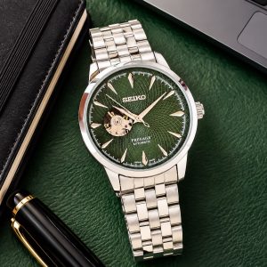 First Copy Seiko Presage Automatic Green Textured Dial Men's Watch - Image 1