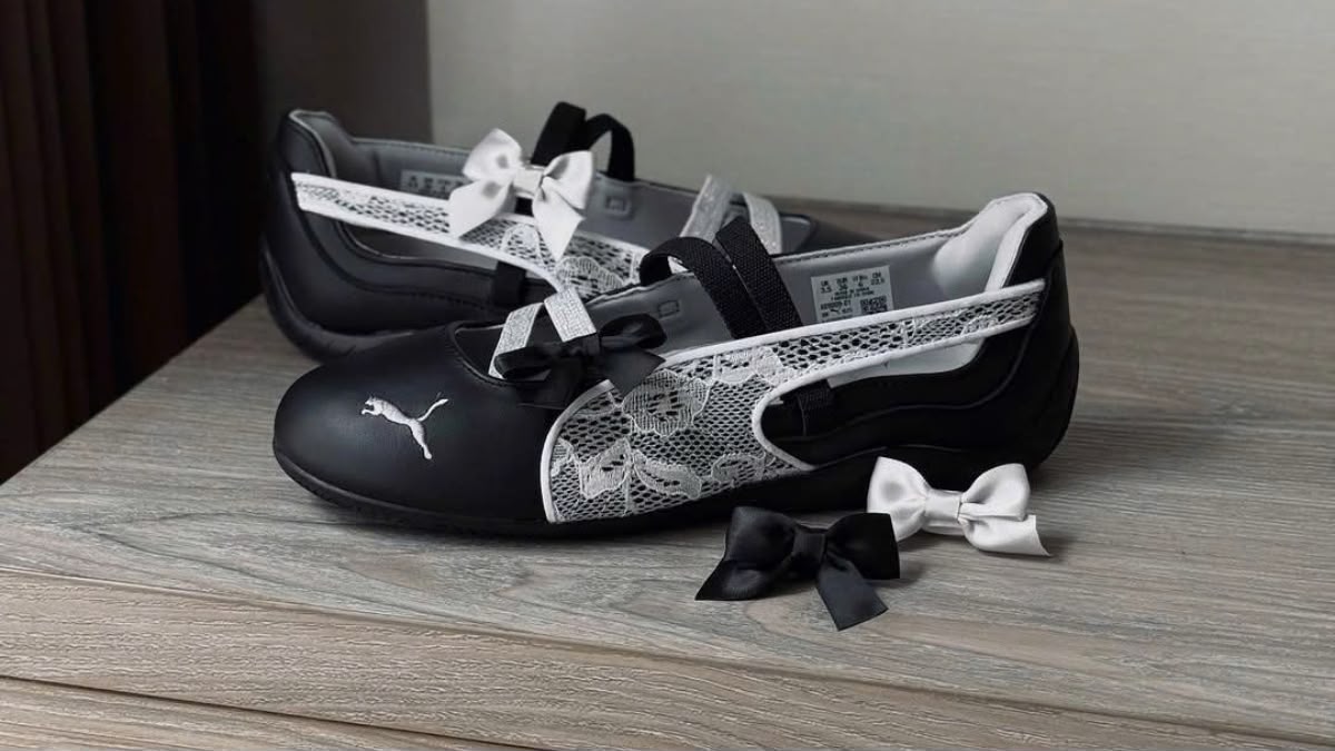 First Copy Puma Speedcat Ballet Lace Black Leather Flats - Image 3