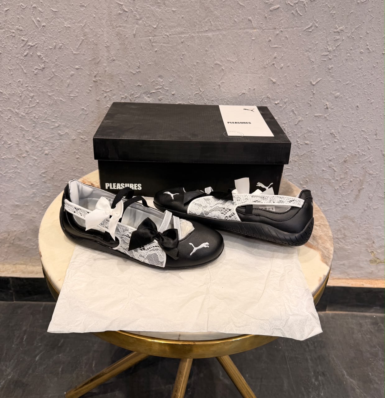 First Copy Puma Speedcat Ballet Lace Black Leather Flats - Image 4