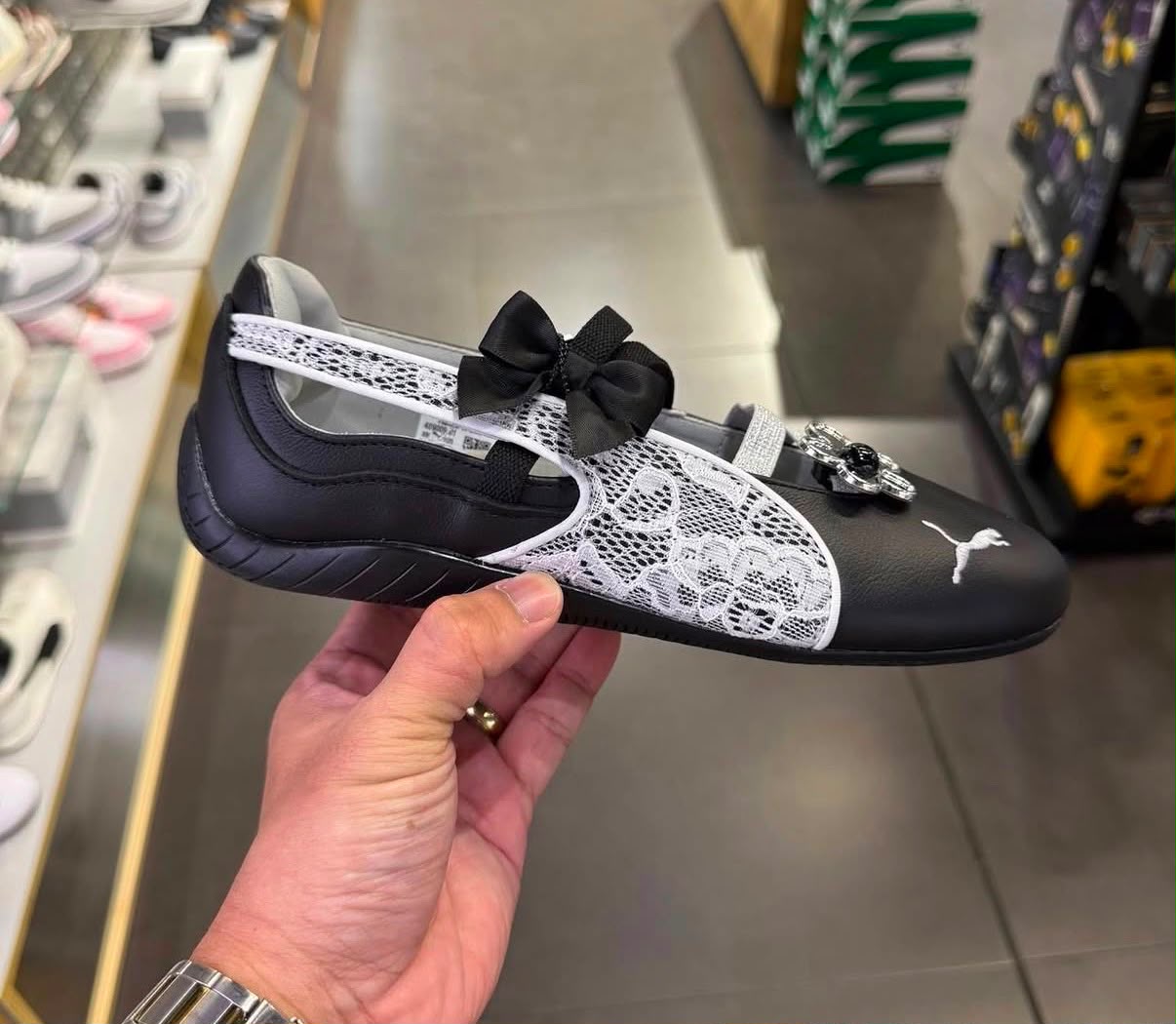First Copy Puma Speedcat Ballet Lace Black Leather Flats - Image 5
