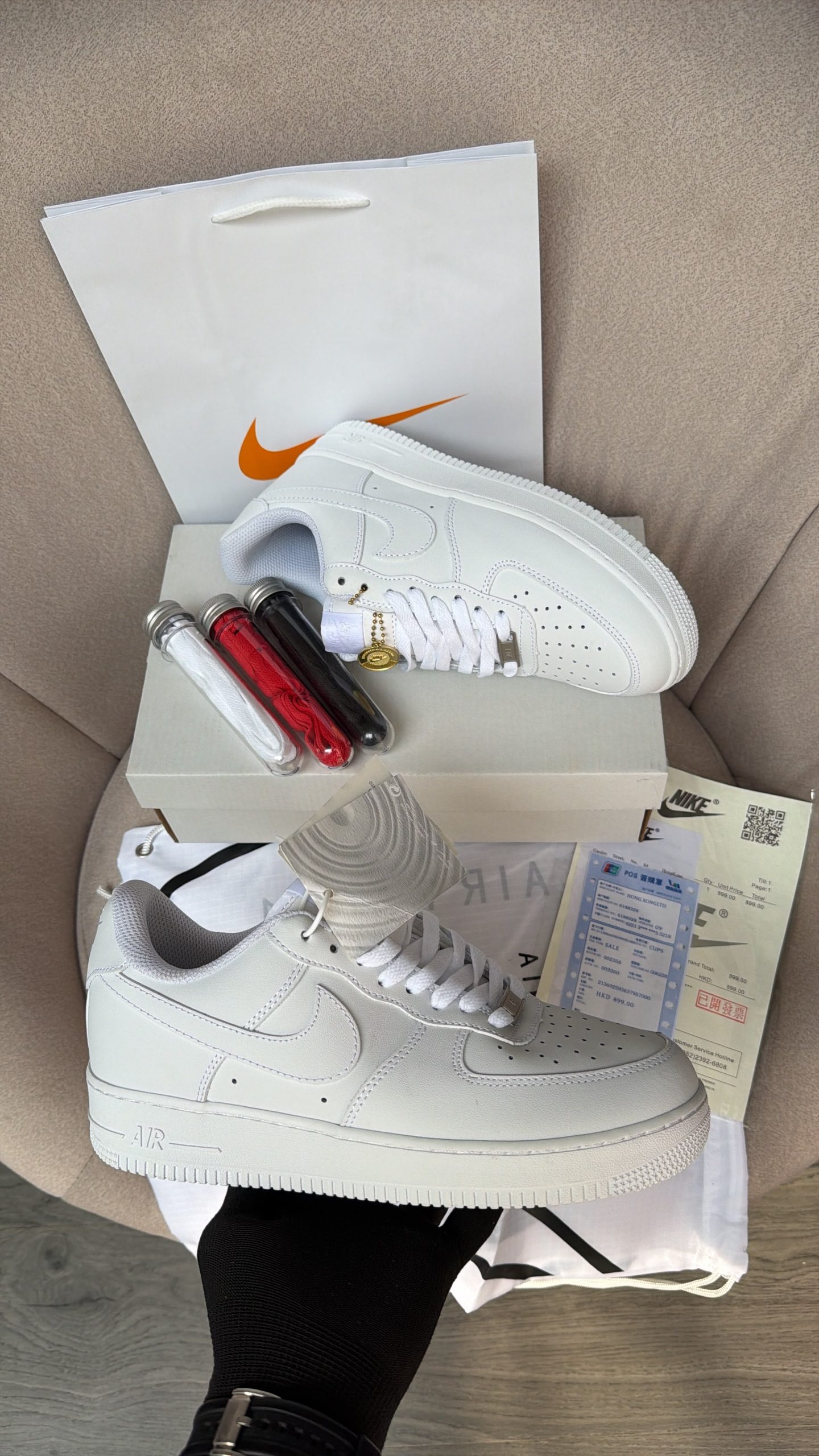 First Copy Nike Air Force 1 Low OG Classic White Leather Sneakers - View 1
