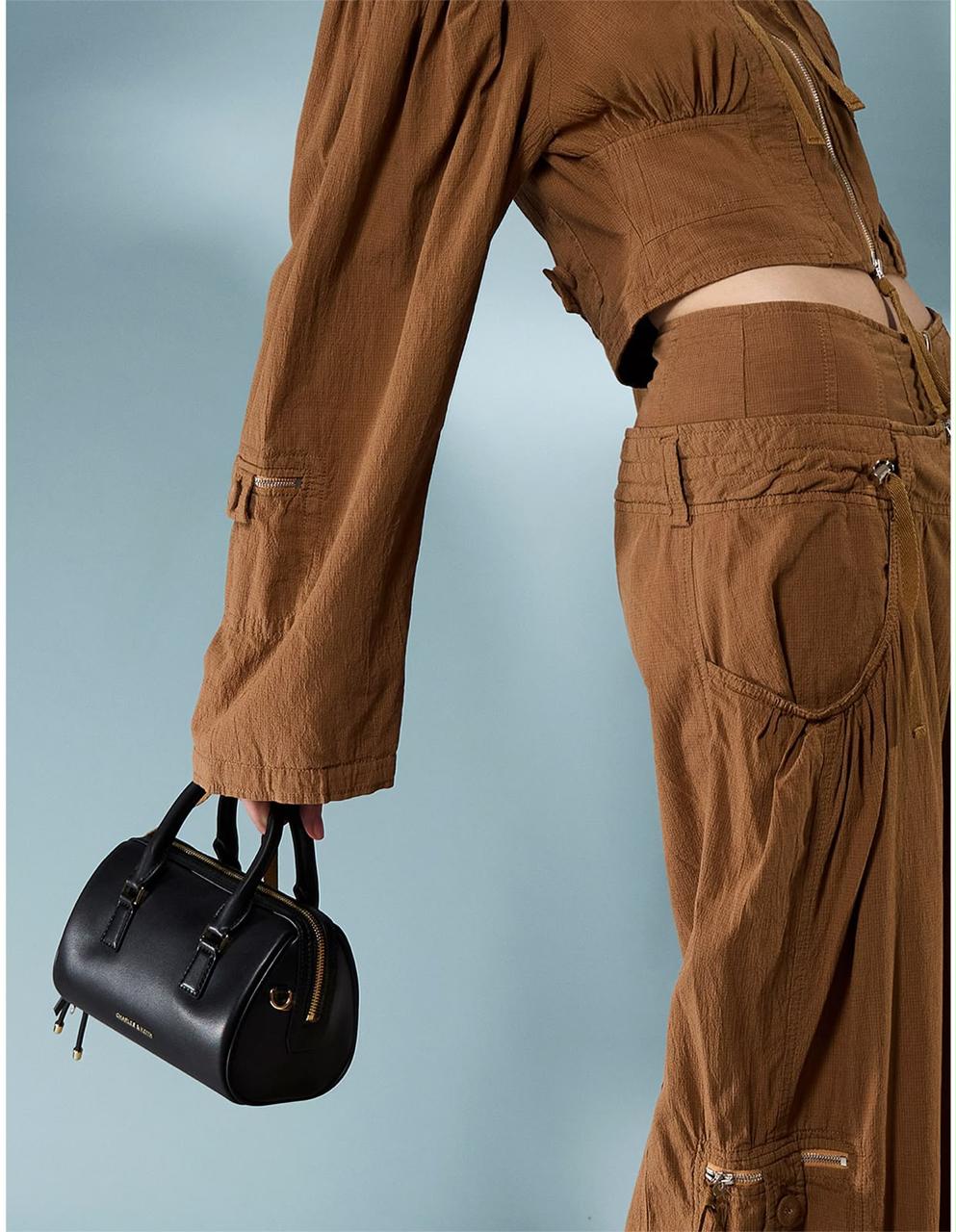 First Copy Charles & Keith Classic Structured Flap Crossbody Bag - View 2