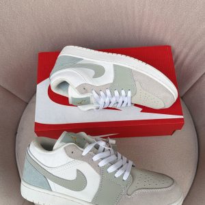 First Copy Air Jordan 1 Low Coconut Milk Warm White Leather Sneakers - View 1
